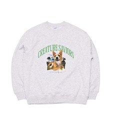 비에스래빗 2223 BSRABBIT LUCKY JUNGLE CREWNECK HEATHER GREY 스노우보드 크루넥 티셔츠 맨투맨