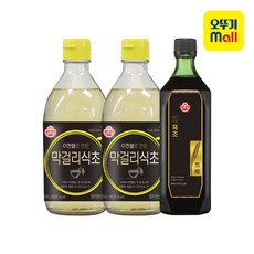 오뚜기 이천쌀로만든 막걸리식초 345ml 2개+8년숙성흑초 600ml 1개