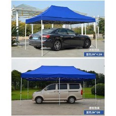 조립식 개인차고지 전원주택주차장 야외 주차차 차양 가림막 접이식 신축이동 차고 집비방우, 01 3x4.5m 블루 강화 오토매틱