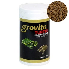 그로비타 터틀 사료 1000ml 440g 1L 1리터 프리미엄 레이저백 머스크 수생 반수생 거북이 먹이 밥 관상어 열대어, 1개