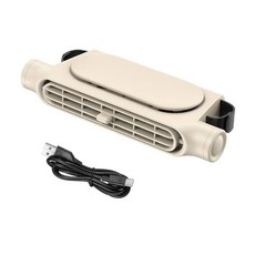 자동차 좌석 등받이 선풍기 환기 앞좌석 및 뒷좌석 헤드레스트 냉각 선풍기 USB 구동 자동차 인테리어 휴대용 선풍기 3 단 조절 가능, Beige