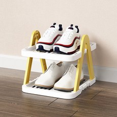 신발 틈새 수납 스탠드 정리함 휴대용 방수 코너 디스플레이 랙 입구 아파트 기숙사 침실 거실용 선반, Yellow-two-ply, 1개