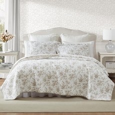 Laura Ashley 홈 - 데이베드 세트 어울리는 베개 커버 및 베개 커버가 있는 꽃무늬 침구 사계절용 홈 데코 (벽 가든 블루 데이베드), 벽으로 둘러싸인 정원 브라운