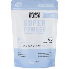 Molly's Suds 몰리스서즈 슈퍼 파우더 세탁세제 오션 60oz(1.7kg) Super Powder Detergent Natural Extra Strength Ocean