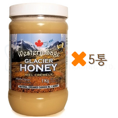 웨스턴세이지 캐나다 석청 빙하 꿀 허니 1kg+정품보증서 캐나다 직배송, 5통, 1KG