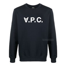 A.P.C.(아페쎄) [아페쎄] 남성 COECQ H27378 IAK VPC 로고 맨투맨 티셔츠 네이비