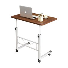 높이조절 이동식 사이드 테이블 스탠딩 보조 책상 다용도 원룸 침대 쇼파 노트북 데스크, 브라운(대형)