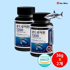 관절엔 콘드로이친 1200 글루코사민 상어연골 분말 유단백 추출물 60정 식약처 HACCP 인증 [그다이마잇], 2개