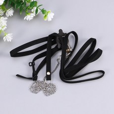 햄스터 목줄 고슴도치 애완 다람쥐 토끼 리드 조절 가능 산책 leash 마구 비어드 드래곤 거북이 iguana lizard rettile tortoise rat set, 검은색, 1개