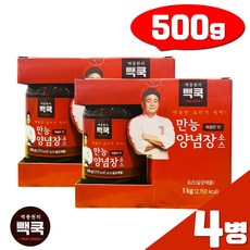 코스트코 백종원 만능 양념장 비빔국수 빽쿡 닭갈비 500g 4병 만능양념 고추장 소스 콩나물불고기, 4개