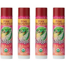 Badger - Classic Lip Balm Pink Grapefruit Made with Organic Olive Oil Beeswax Rosemary Natural, One Color_One Size, One Color_One Size, One Color