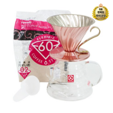 라이크잇 하리오 V60 XGS 동 핸드드립 3종세트 800ml 1~4인, 골드(드리퍼), 7세트