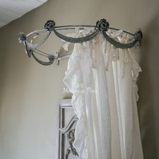 메종 매그놀리아 빈티지 엔틱 그레이 침실 침대 커튼 장식 캐노피 커튼 악세사리, 1개