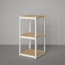 450 x 450 높이 900 3단 철제 조립식 선반 엠보싱 무볼트 앵글, 1세트, 아이보리
