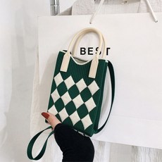 헤드빙 캔버스 미니 크로스백 여성 손가방 아가일패턴 스트랩 손잡이
