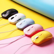 플레이기어 무소음 유선 마우스, PM121, 옐로우