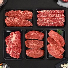 [바라던] 소 한마리 세트 구이용 냉장 5종 1kg, 1개