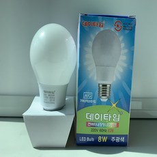 데이타임 led전구 벌브 8w, 전구색(노란빛), 1개