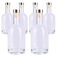 가인글로벌 위스키375 유리병 주류병 더치병 담금주 술병, T형마개(실버), 6개, 375ml