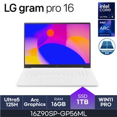 LG전자 그램 프로16 16Z90SP-GP56ML, WIN11 Pro, 16GB, 1TB, 화이트