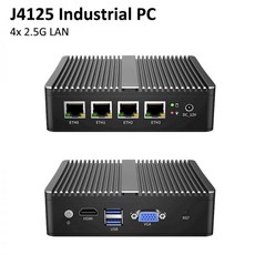 팬리스 미니 PC 4 인텔 2.5G LAN 스위치 셀러론 J4125 4x2500M i226 Nic 미니 라우터 서버 ESXI HD-MI pfSense 방화벽 기기 CHINA 8GB DDR4 128GB SSD 상품 이미지