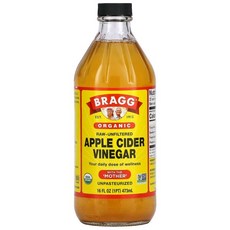 브래그 로우 언필터드 사과 식초, 473ml, 6개