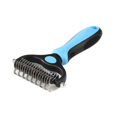 큰강아지 엉킨털 죽은털 제거 빗 양날 브러쉬 털갈이 모찌빗, 1개, L 블루