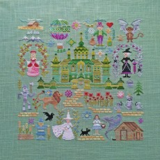 100% 이집트 코튼 크로스 스티치 키트 캐슬 원더 랜드 Fairyland Prince The Emerald City|패키지|, 1개, 16CT counted canvas, 단일