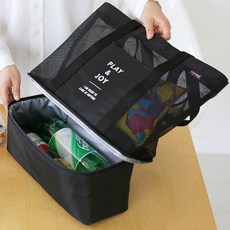 캠핑 휴대용 야외 가방 메쉬백 방수 아이스 블랙, 본상품