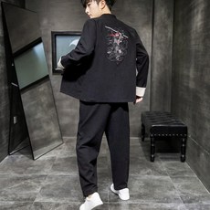 차이나 무드 봄계절 중국한복 엔틱 마른남자옷 중산복 청년 공연복 재킷 남성 자수