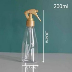 260706 휴대용 스프레이 병 물 로션 에센스 리필 가능 소형 여행 플라스틱 청소 핸드 60-300ml, 200ml-Gold, 1개