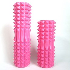 홈트인 EVA 돌기 폼롤러 필라테스 요가 마사지 돌기형 폼플러 45cm 사은품(요가링), 핑크