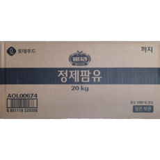 언즈유통 롯데푸드 정제팜유 고체 식용유 20kg box, 1개, 20L