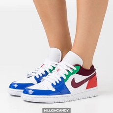 우먼 나이키 에어 조던 1 화이트 다크비트 JOC11A025-T11 하이퍼로얄 럭키그린 유니버시티레드 블랙 멀티컬러 스니커즈 데일리 운동화
