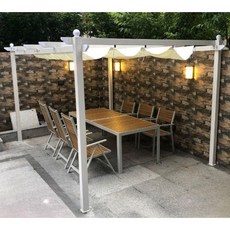독립형 파고라 스카이 어닝 테라스 썬룸 원두막 캐노피 3x3 천막 화이트, A. 흰색 전망대  3x3M 흰색