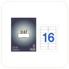 폼텍 라벨지 100매 레이저 잉크젯 겸용, LS-3107(16칸)