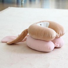 북유럽 여행 토끼 목베개 쿠션, 브라운