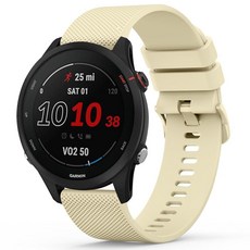 Vancle Garmin Forerunner 265 255 시계 밴드와 호환되는 밴드 Garmin Vivoactive 4/Venu 3/Venu 2 여성 남성용 부드러운 실리콘, 베이지