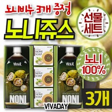 싸다팡 DAY 비넛 노니쥬스 2병 X 노니비누 3개 선물세트 클렌징 비누, 1
