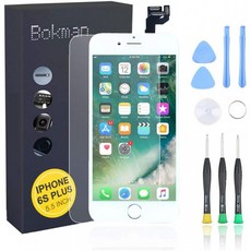 bokman for iphone 6s plus 화이트 스크린 교체 부품 전체 디스플레이 조립 홈 버튼 수화기 스피커 및, 1, 단일상품