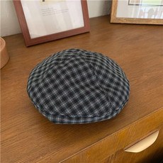 (관부가세포함) 남자베레모 Reported bonnet female head canvas shellfish wide-brimmed leather hat concave shape-630116810060
