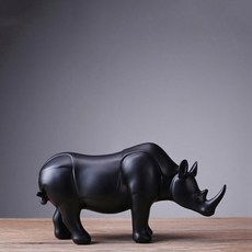 인테리어 소품 장식 코뿔소 조각상 동물조형물, 단일상품
