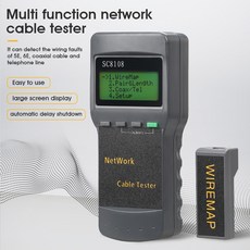 네트워크 모니터링 테스트기 SC8108 휴대용 LCD 네트워크 테스터 미터 및 LAN 전화 케이블 디스플레이 RJ45 포함, 한개옵션0