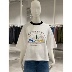 스튜디오톰보이 프린트 배색 립 반팔 티셔츠 9194222112