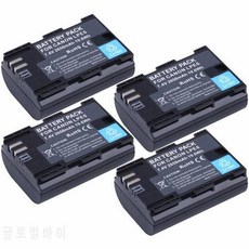 4Pcs Probty LP-E6 LP E6 LP-E6N 배터리 용 캐논 EOS 5D Mark II III 5DS 5D, 상세내용참조
