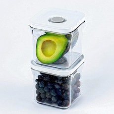 바로찜 VAKUEN 프리미엄 밀폐 식품 보관 용기 2피스 세트 0.53쿼트 스마트 원클릭 씰 뚜껑 경첩 없음 특허받은 이중 실리콘 안감 100% 누출 방지 BPA 프리 식기세척기, OT-20RX2PCS, OT-20RX2PCS