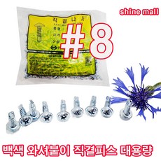 백색 와샤붙이 직결피스 대용량 (8x13mm-500개 1봉지) 무료배송/건설현장 자동차 선박 금형 조립용, 1개