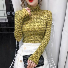 레오파드 모달 이너티셔츠 여성 이너웨어 겨울 가을 슬림 목폴라 보온 내복 기모 상의 폴라넥 이너셔츠