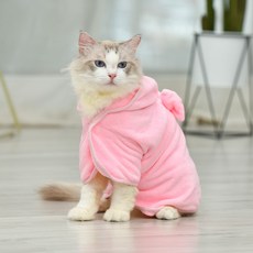 반려동물 의류 고양이 의류 목욕가운 수건 고양이, 분말, 1개