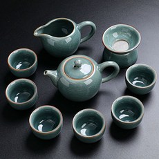 clever 밀유 다기세트, 잉크 그린, 1개, 컵 + 다관 + 숙우 + 거름망